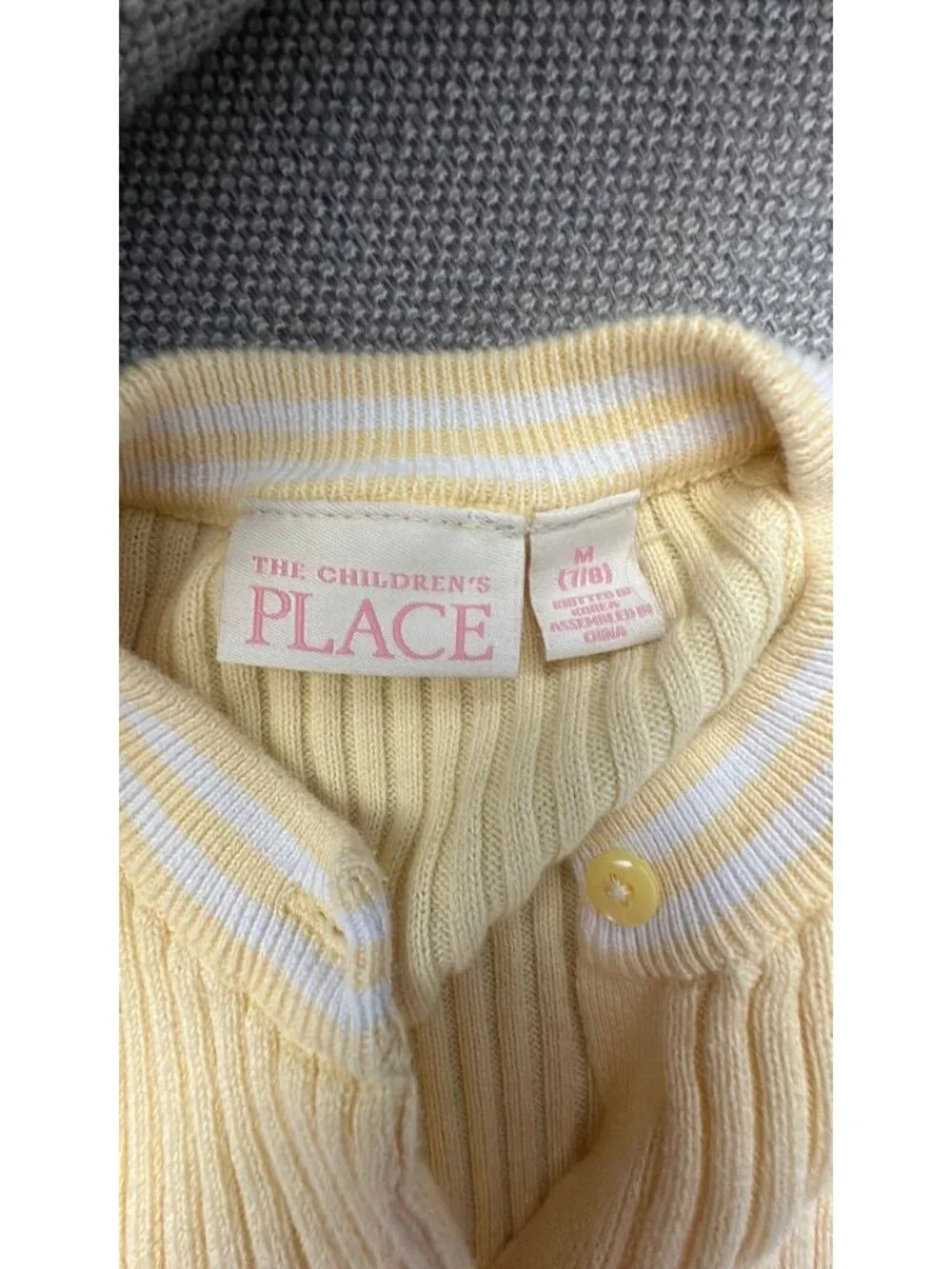 Y2K yellow children’s place ribbed cardigan size 7/8